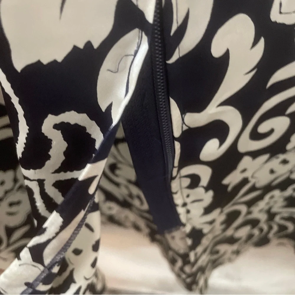 Natori Vintage Full Zip Caftan Robe & Gown Set Navy Neiman Marcus Long Kimono M